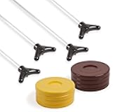 Classic Group Games Shuffleboard Set: Champion Sports Indoor Outdoor 8 Puck 4 Cue Sticks Party Game, Yellow