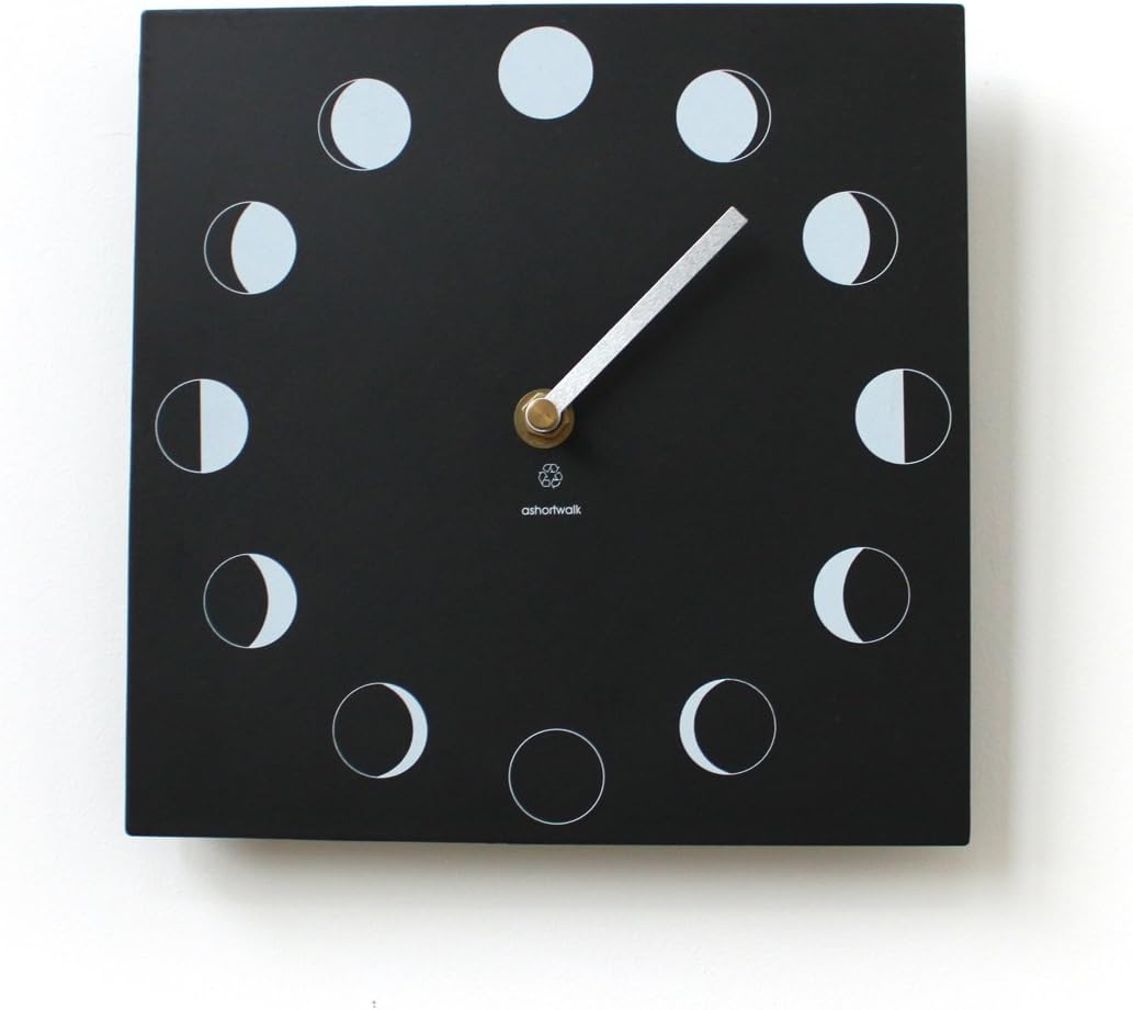 Eco Recycled Moon Phase Wall Clock