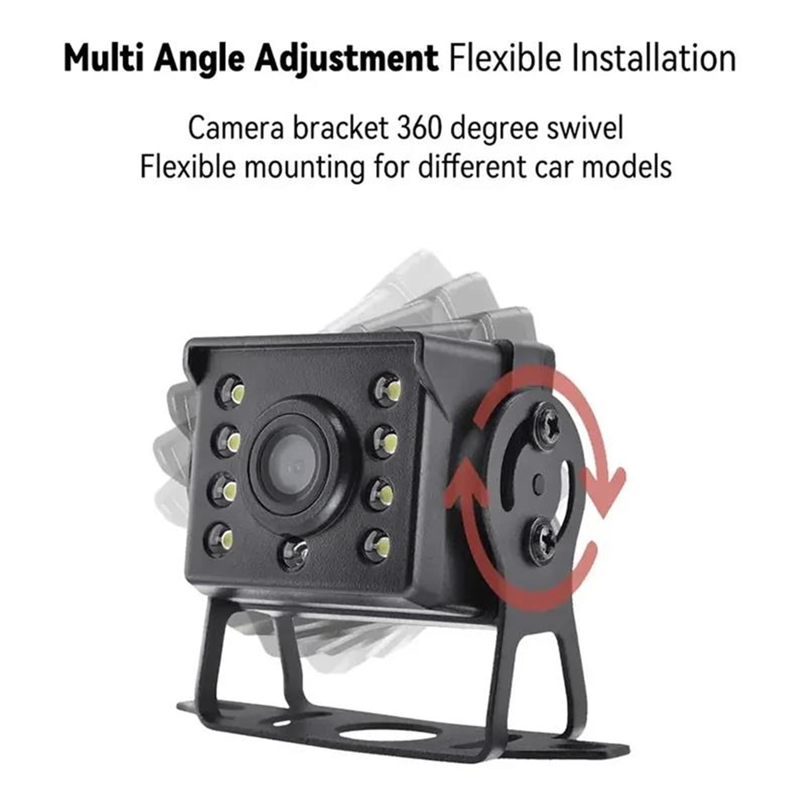 Rückfahrkamera mit Für LKW Bus 12-24V Wasserdicht Sunproof Vision Heavy Duty Fahrzeug Monitor Weitwinkel HD Rückansicht Kamera CVBS AHD(M8-AV-720P)
