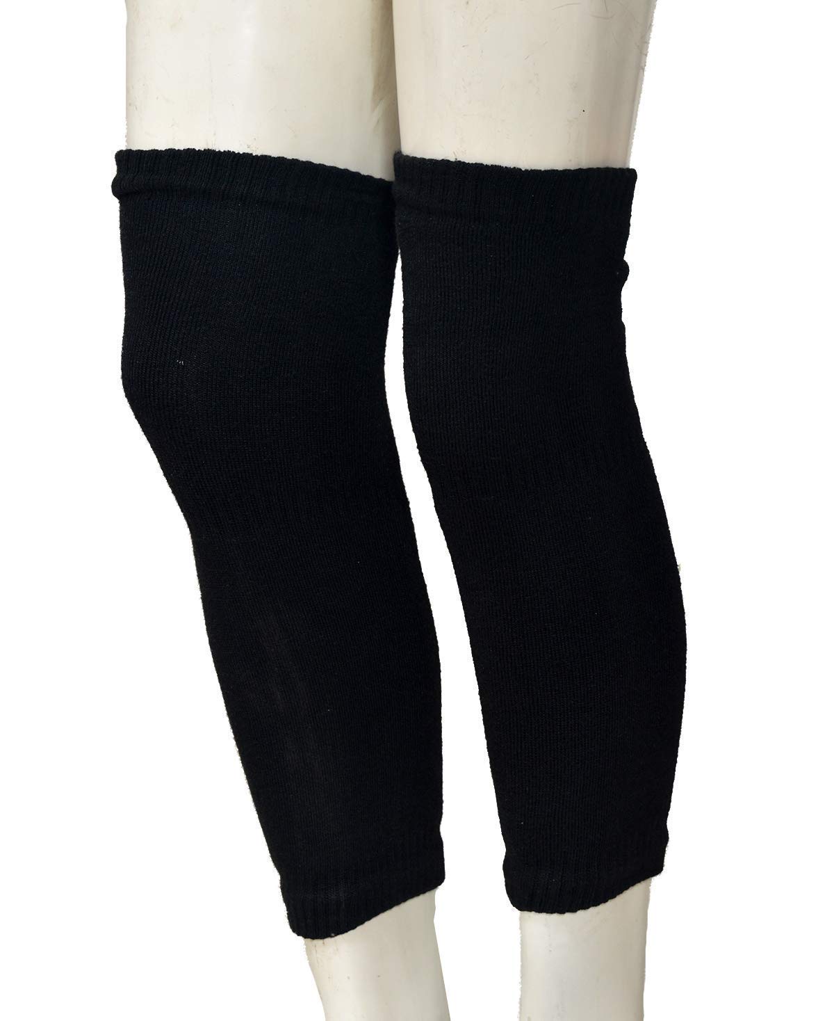 TENDSY Women Winter Woolen Thermal Leg Warmers - Knee High Footless Socks - Cold Weather Protection, Soft Knitted Knee Caps & Warmers (Black, Brown, Beige) (1, Black) - Image 6 thumbnail