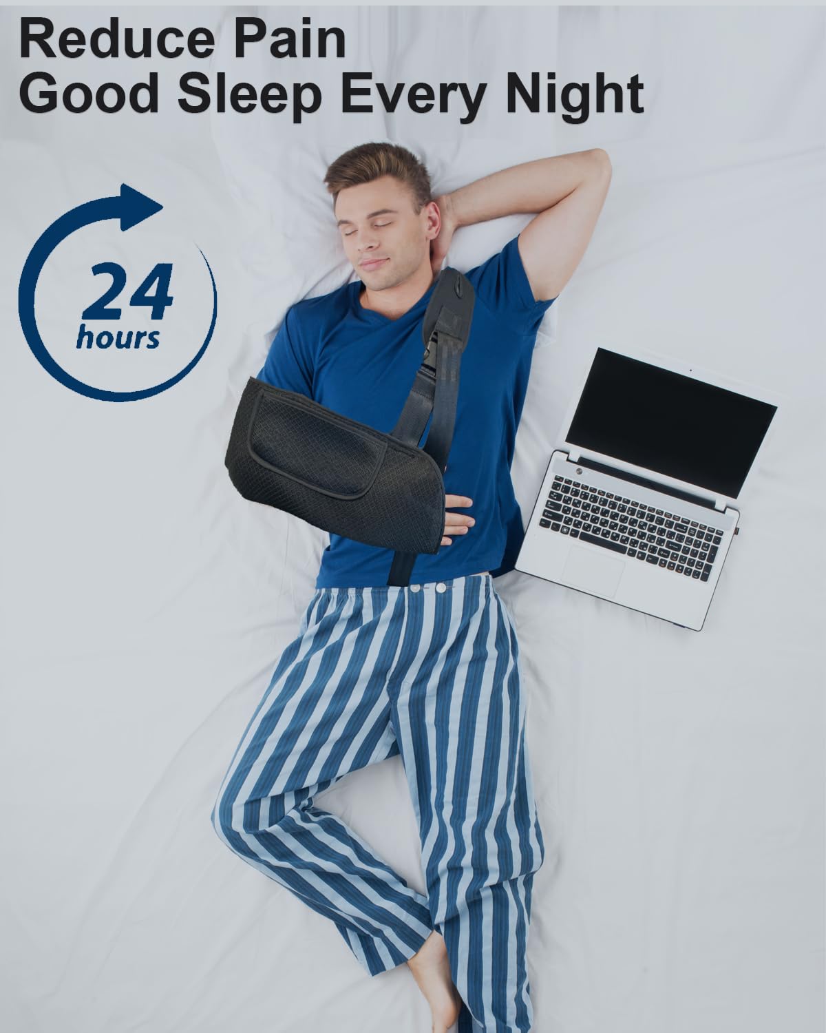 Armschlinge, verbesserte Gurte, ultimativer Komfort, praktische Tasche, Armschlinge, Schulter-Wegfahrsperre für Schulterverletzungen, Ellenbogenverletzungen, Handgelenkverletzungen, gebrochene