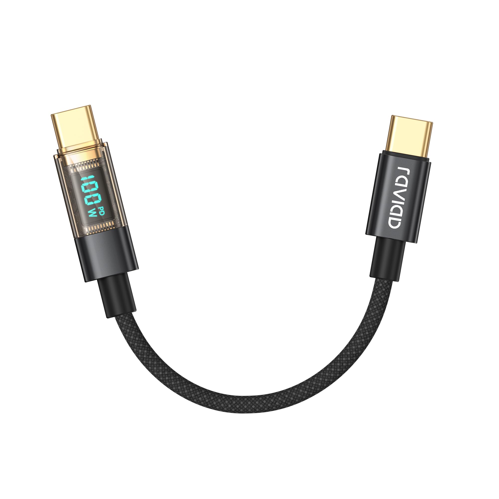 RAVIAD Cavo USB C USB C 100W Corto 15CM Cavo USB Type-C PD 5A Ricarica Rapida Cavo Tipo C con E-Mark Chip per iPhone 16/15 Pro Max, Samsung Galaxy S24/S23/S22, MacBook Air, Pad Pro, Google Pixel