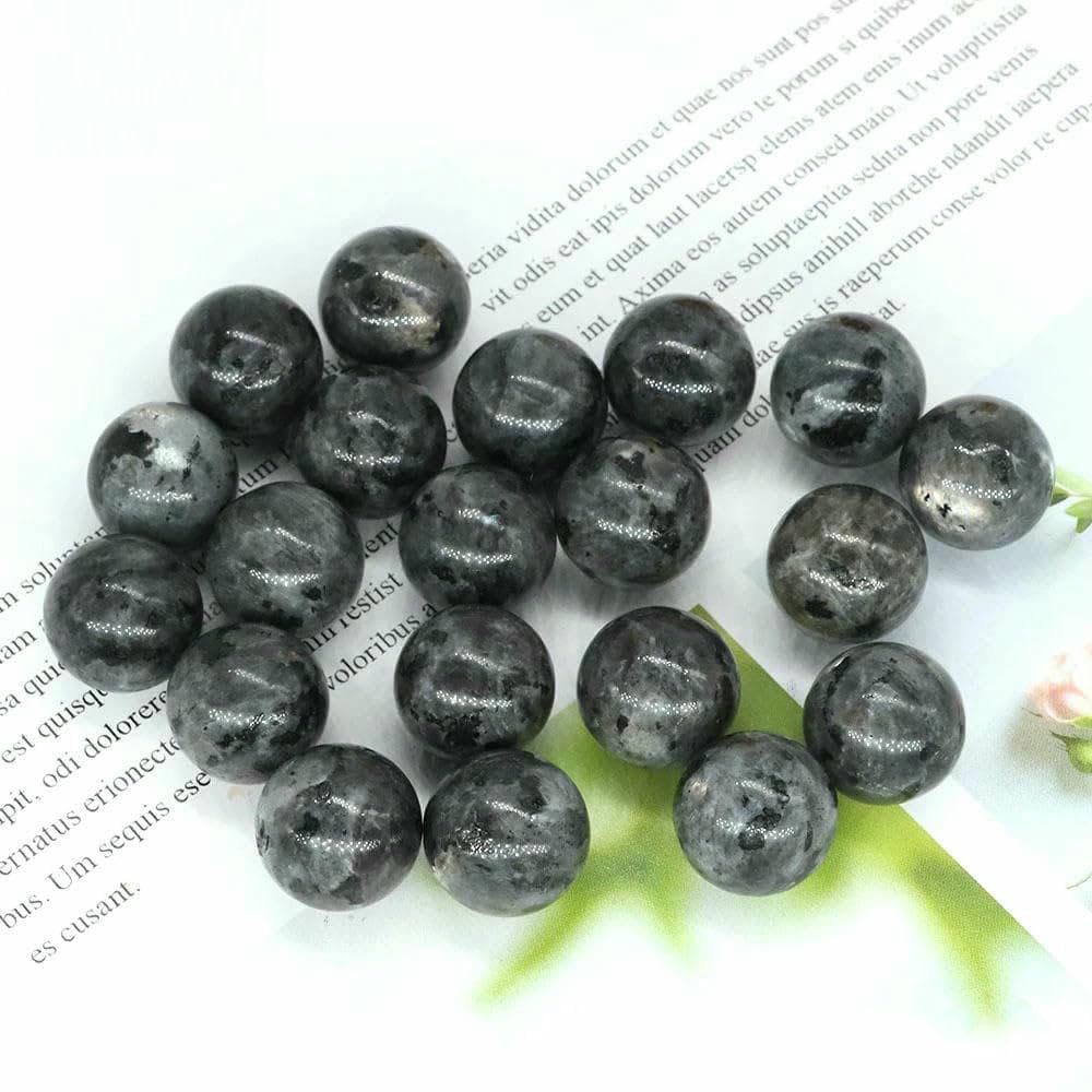 16 mm Mini-Kristallkugel, Naturstein, Kugel, Heimdekoration, Taschen-Edelstein, Reiki-Heilung, Quarz, Amethyst, runde Perle, Mineralprobe, Schwarzer Labradorit, 50 Stück