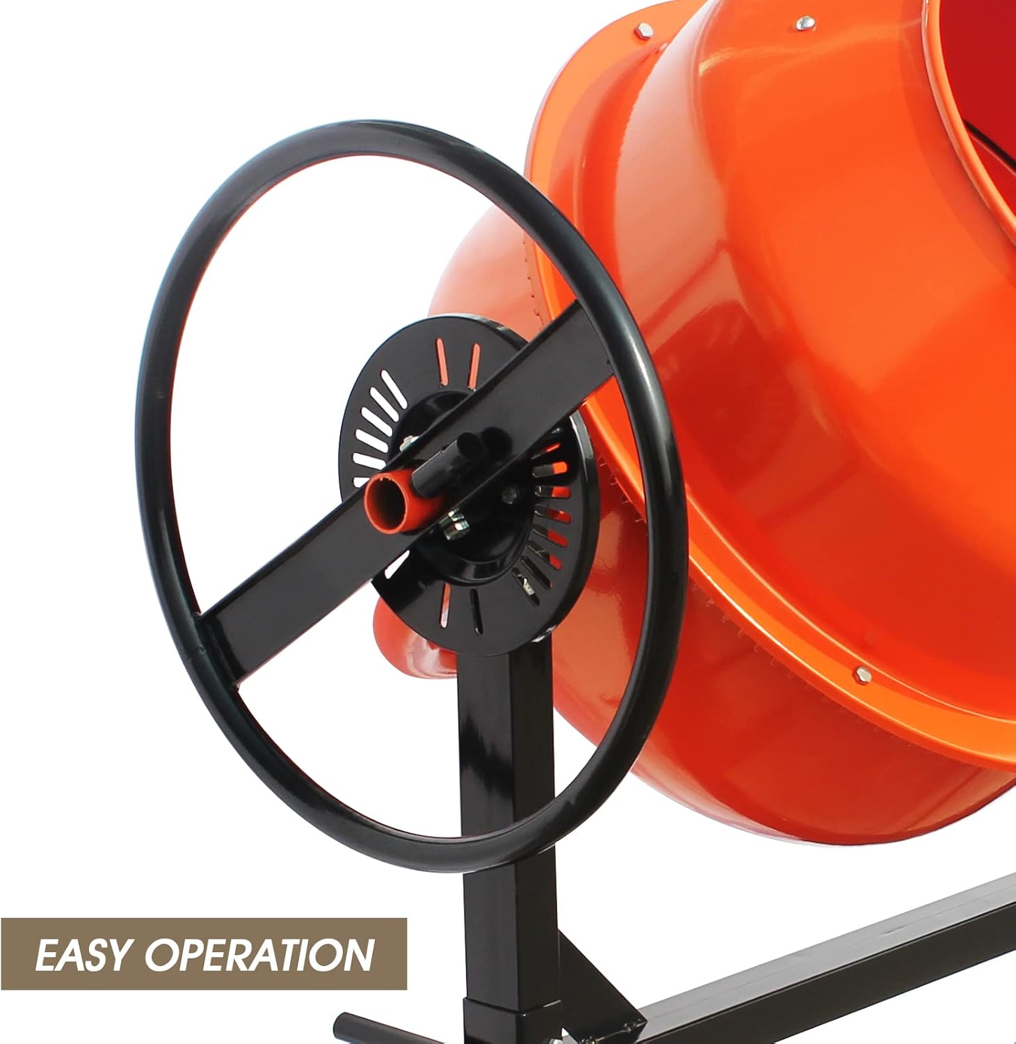 5 Cubic Ft Electric Cement Mixer, 0.75 HP 550W Electric Mixer Machine with 140L Drum, 2 Wheels and Stand, Portable Concrete Mixing Machine for Mortar, Stucco, Seeds and Fodder