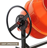 Vista 7 de 5 Cubic Ft Electric Cement Mixer, 4/5 HP 600W Electric Mixer Machine with 140L Drum, 2 Wheels and Stand, Portable Concrete Mixing Machine for