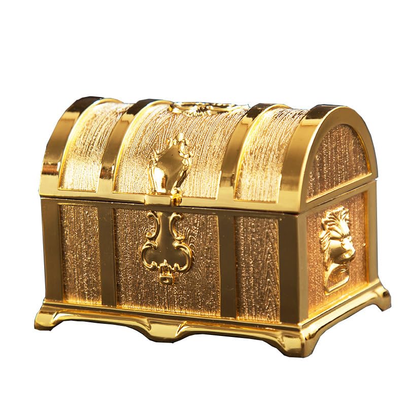 Caja de metal vintage de corte europeo, decoración antigua, para anillos, aretes, collares, organizador de almacenamiento creativo, cofre del tesoro, regalo ideal de boda y cumpleaños para mujeres y