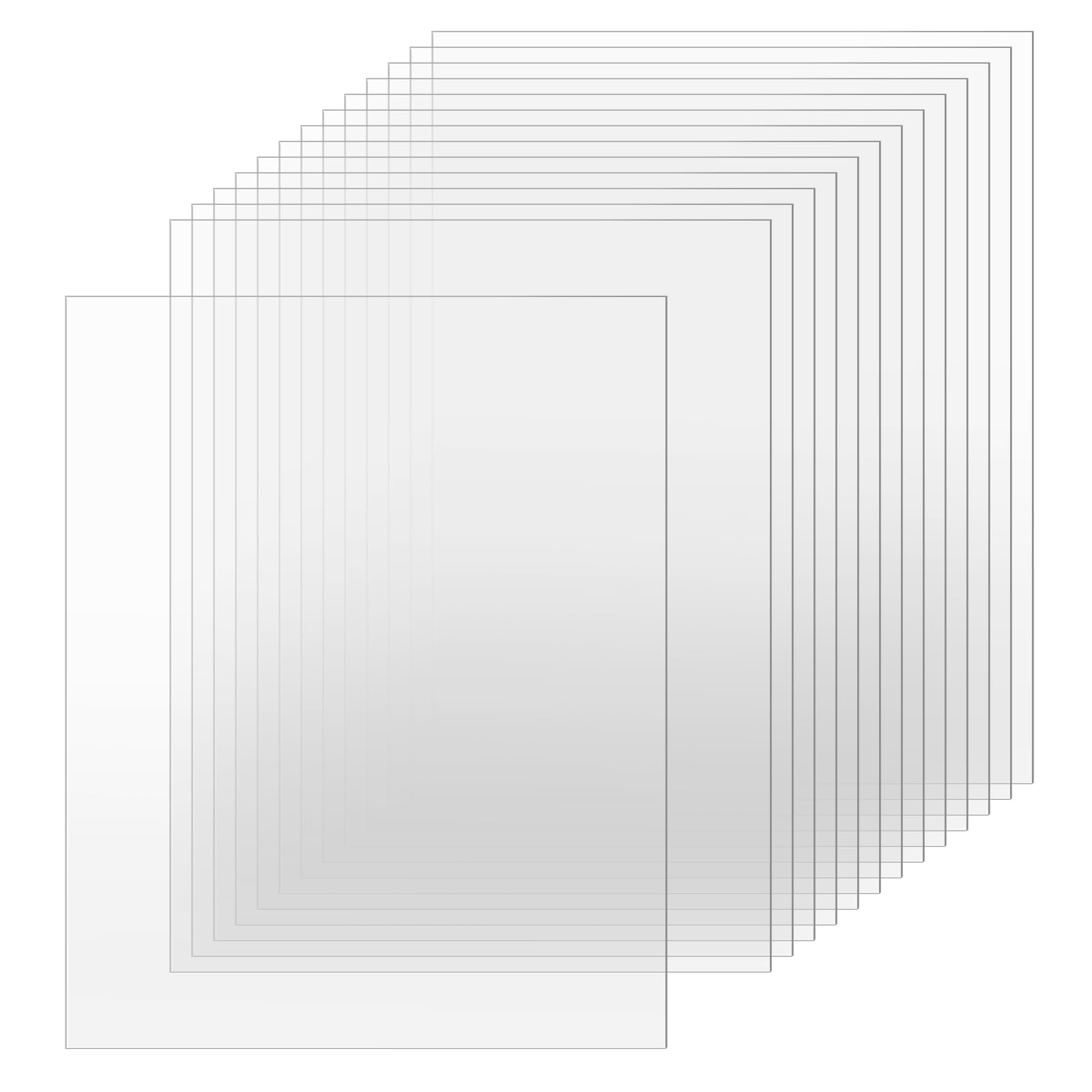 Clear Acrylic Sheets - 10 Pack, 8.5" x 11" -12