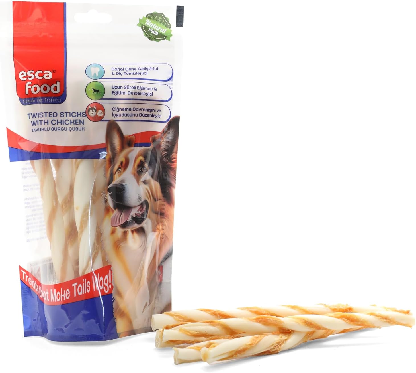 Esca Food Tavuklu Jumbo Burgu Kemik 6'li Köpek Ödül Maması