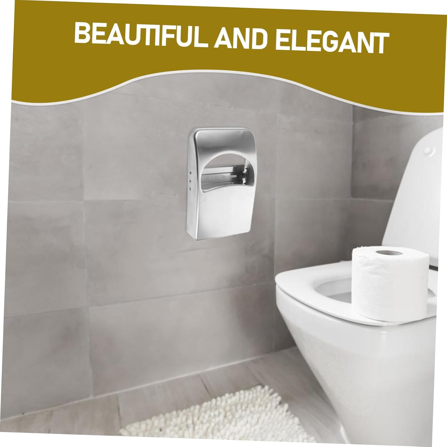 LIFKOME Stainless Steel Toilet Paper Holder Wall-Mounted Paper Holder High Capacity Toilet Seat Cover Dispenser