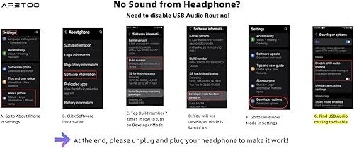 Miniatura 8 de Auriculares USB C para Samsung Galaxy S24S23 UltraS22S21 FES20A54Note 20 10+ Auriculares con cable con micrófono con cancelación de ruido,