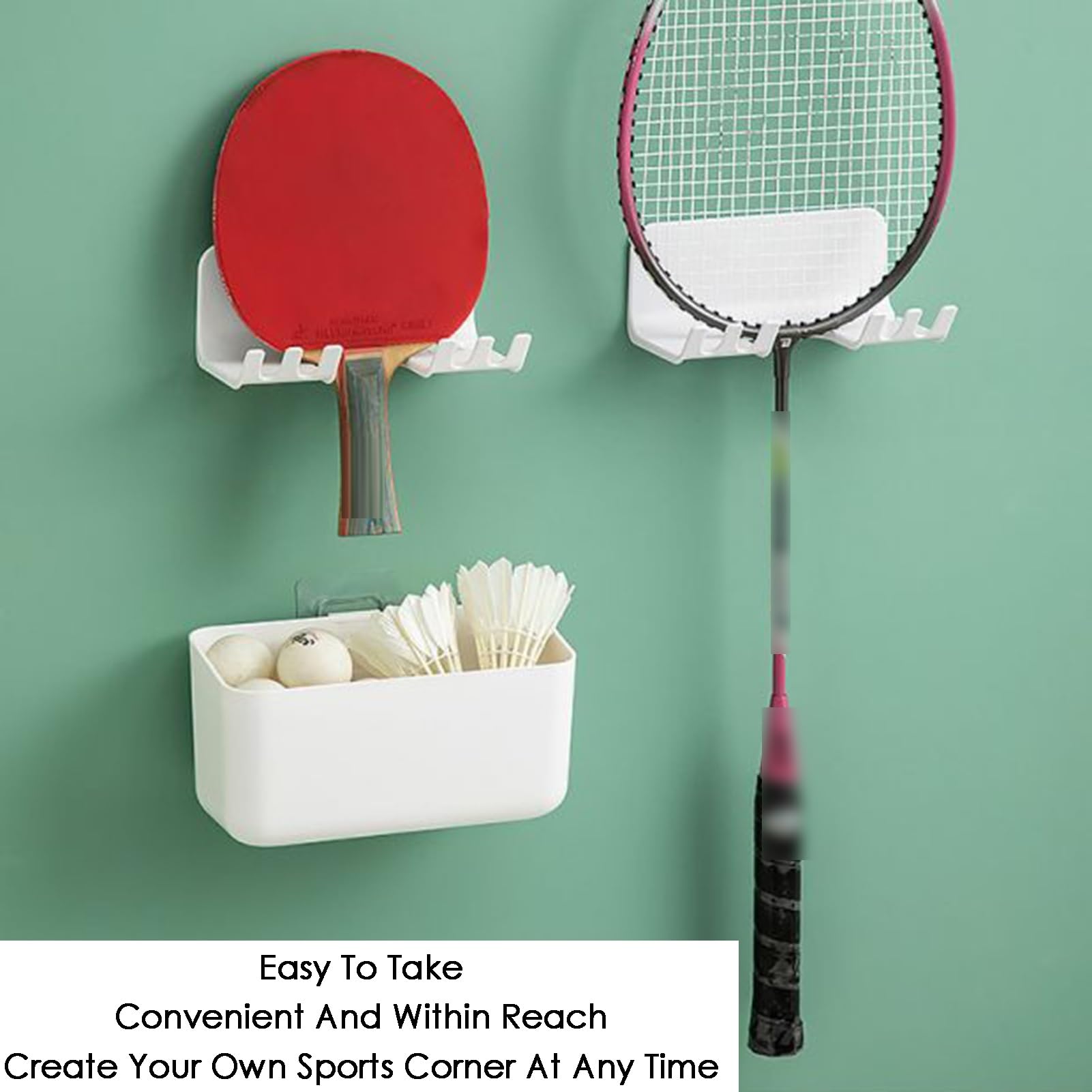 Estante de Almacenamiento para Raquetas de Tenis, Soporte de exhibición para Raquetas de bádminton, Soporte para Raquetas de Pelota montado en la Pared, para Raquetas de Tenis, Raquetas de b