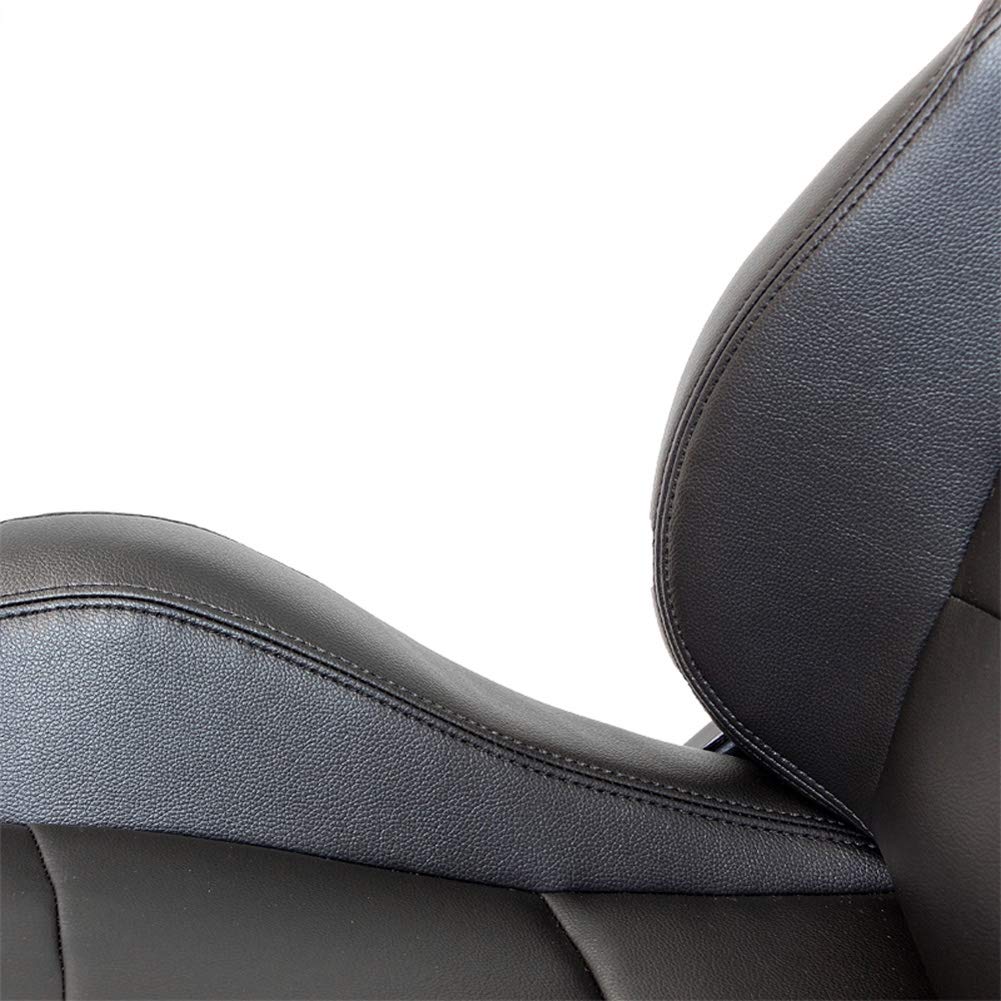 AUTO-STYLE Siège baquet 'BS2' - Simili Cuir Noir - Dossier réglable en polyester - incl. glissières