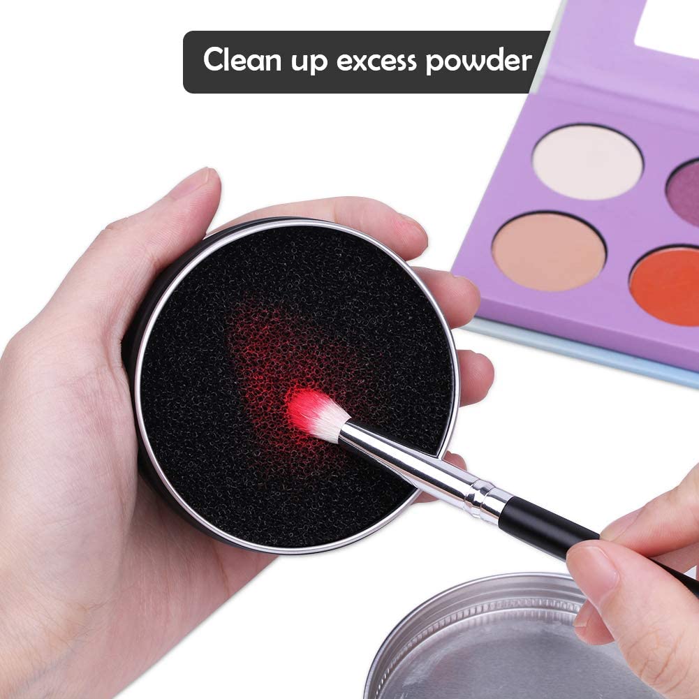 DUcare Pinceau de maquillage Nettoyer Pinceau Kit de nettoyage 2Pcs: Nettoyant pour savon solide et éponge pour enlèvement de la couleur