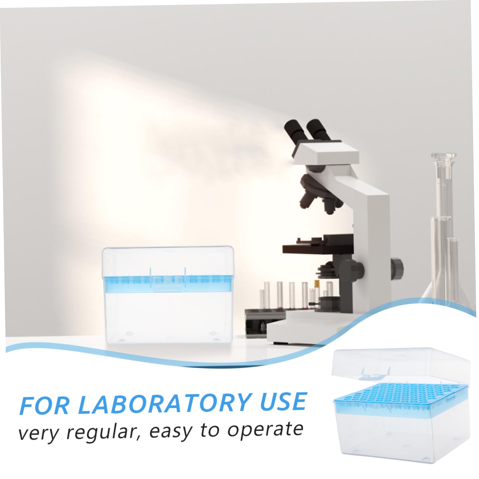 KICHOUSE 3pcs 100 Lab Box 100 Positions Pipette Pipettor Tips 1ml Rectangular Portable Plastic Material Color