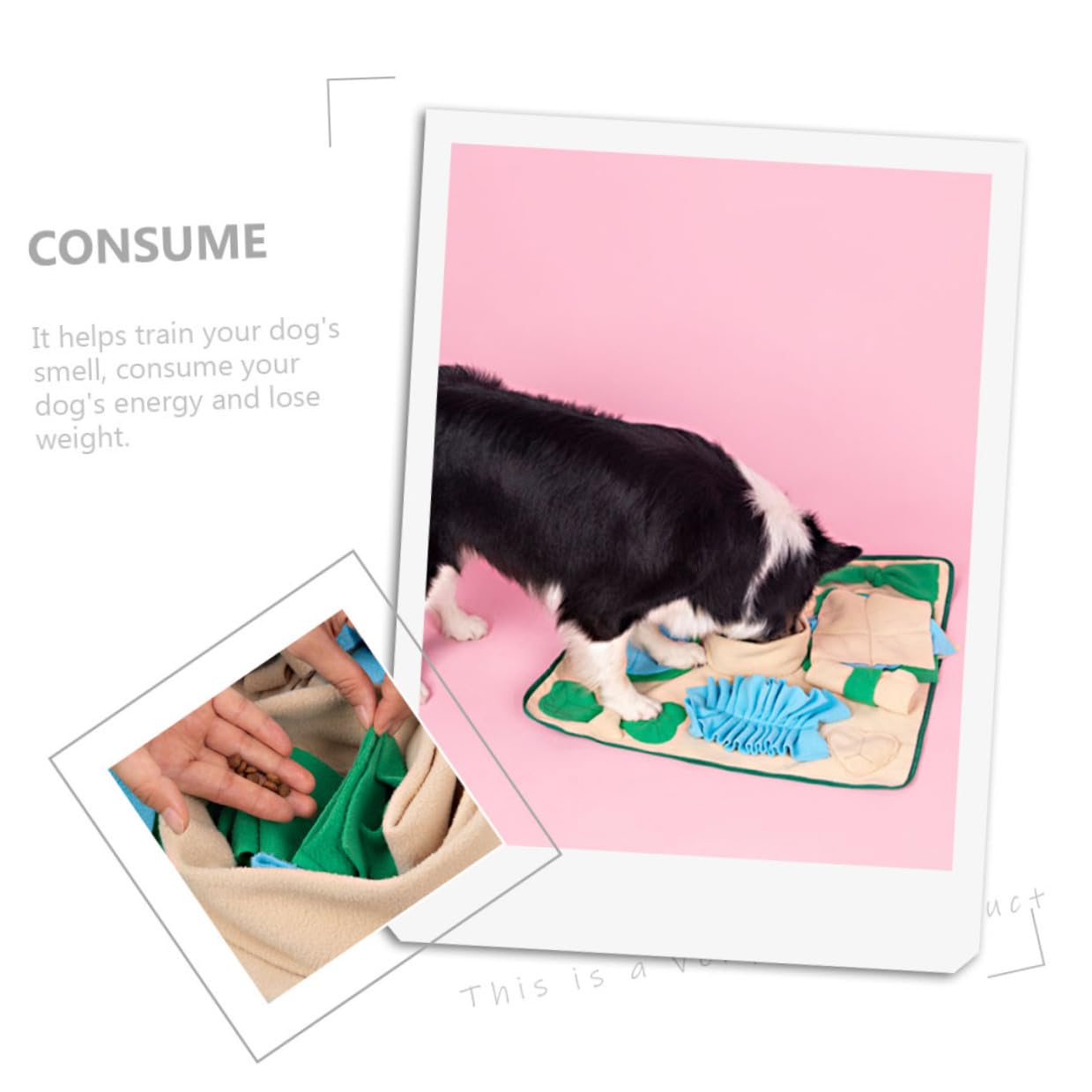 Hundeschnüffelmatte mit Realistischer Optik, Trainingshilfe | Hund und Katze, Kreative Form, Unterstützt Suchspiel und Beschäftigung, 1 Stück