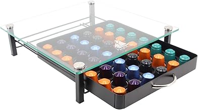 FlagShip Pod Holder Drawer for Nespresso Capsule Holder Original Pod Holder Drawer Glass (42 Originalline Pods)