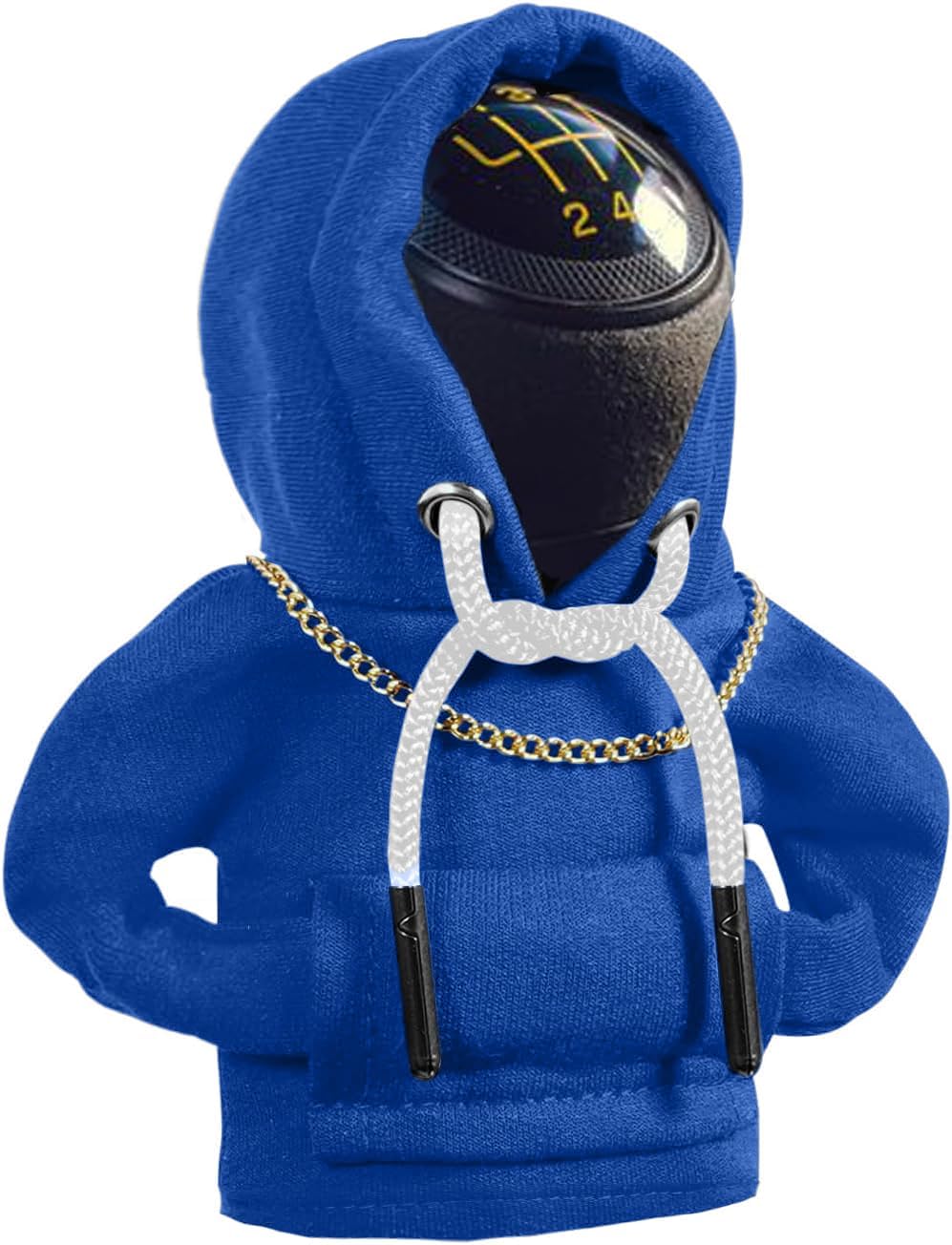 Car Shift Knob Hoodie, Funny Gear Shift Knob Shirt Sweater, Winter Warm Shift Knob Cover Sweater Shirt, Automotive Interior Novelty Accessories Decorations, Universal Fit Knob Cover Gift (Blue)