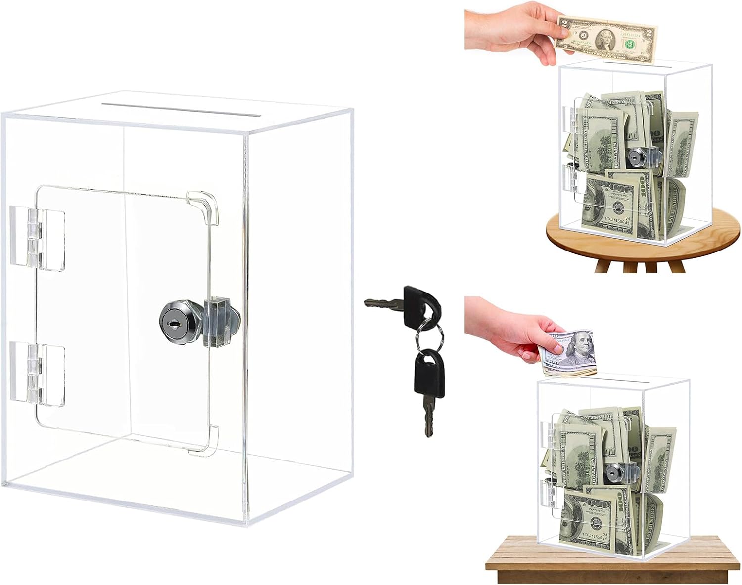 透明アクリルコインバンク 実用的 お金節約ジャー モチベーションを高める予算ボックス スタイリッシュな小銭入れ Amazon.co.jp:  アクリル貯金箱、透明アクリル貯金箱、大人子供向けのクリア貯金箱、開けられない透明な銀行ボックス、チップ小銭ボックス、四角い貯金箱 ...