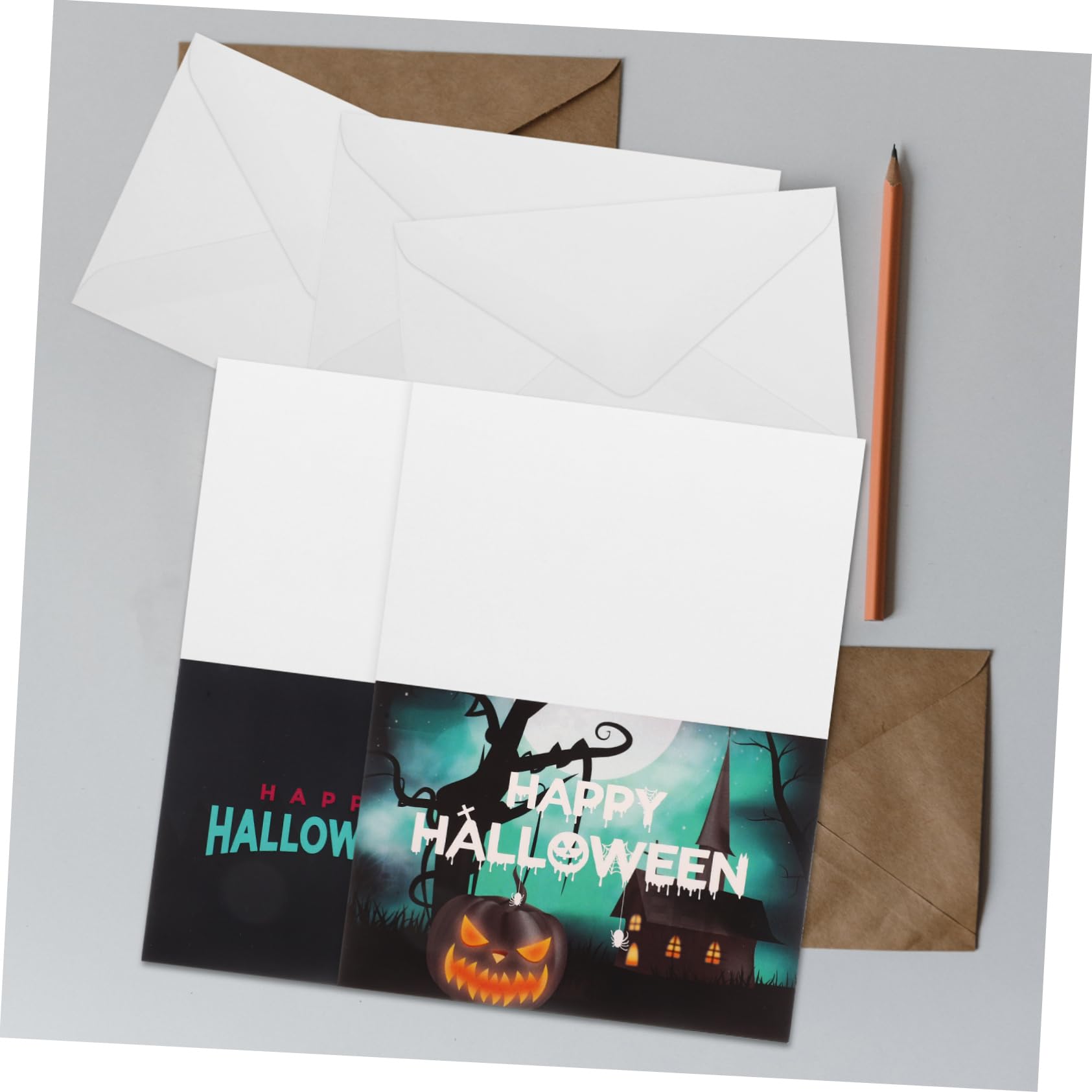 PRETYZOOM 48 Sätze Halloween-Karte Halloween-Partybevorzugung Nachrichtenkarten einladungskarten Grußkarten das Papierkarten Cartoon-Design-Grußkarten