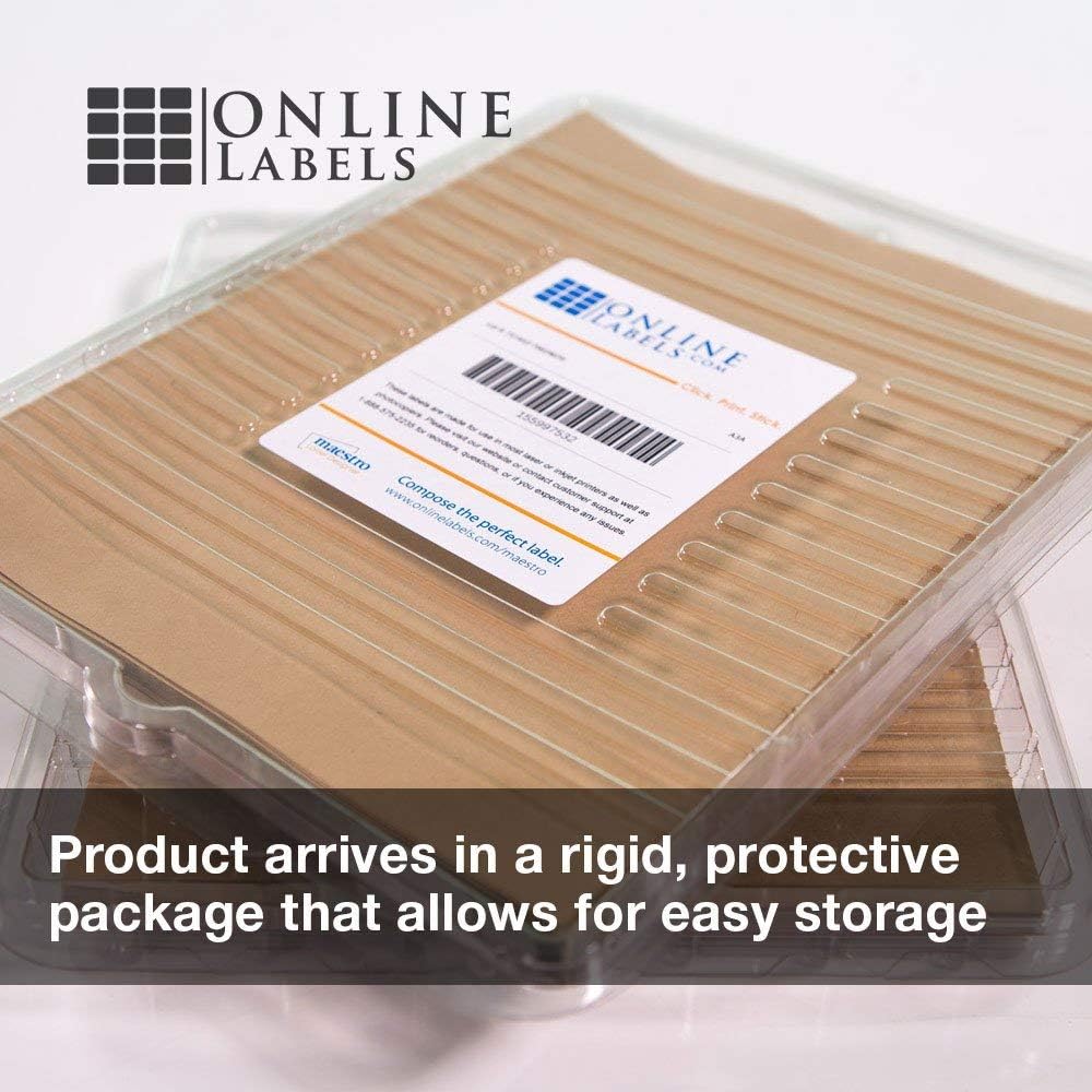 2 x 2 Brown Kraft Square Candle Labels - Pack of 1,200 Labels, 100 Sheets - Inkjet/Laser Printer - Online Labels
