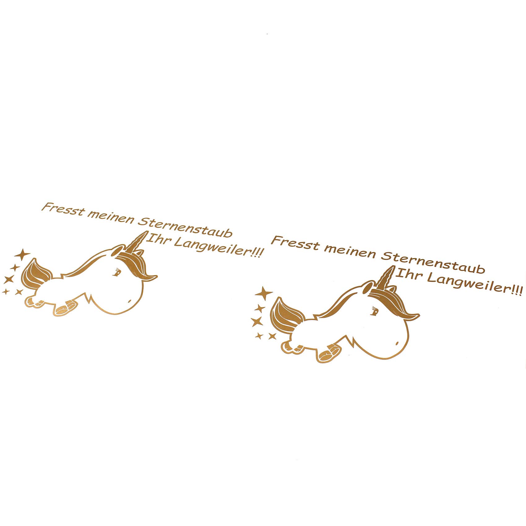 Finest Folia Unicorn Stardust Sticker 13 x 11 cm Fun Sticker for Car Decoration Unicorn Car Sticker (K074 Gold Metallic) - Image 2