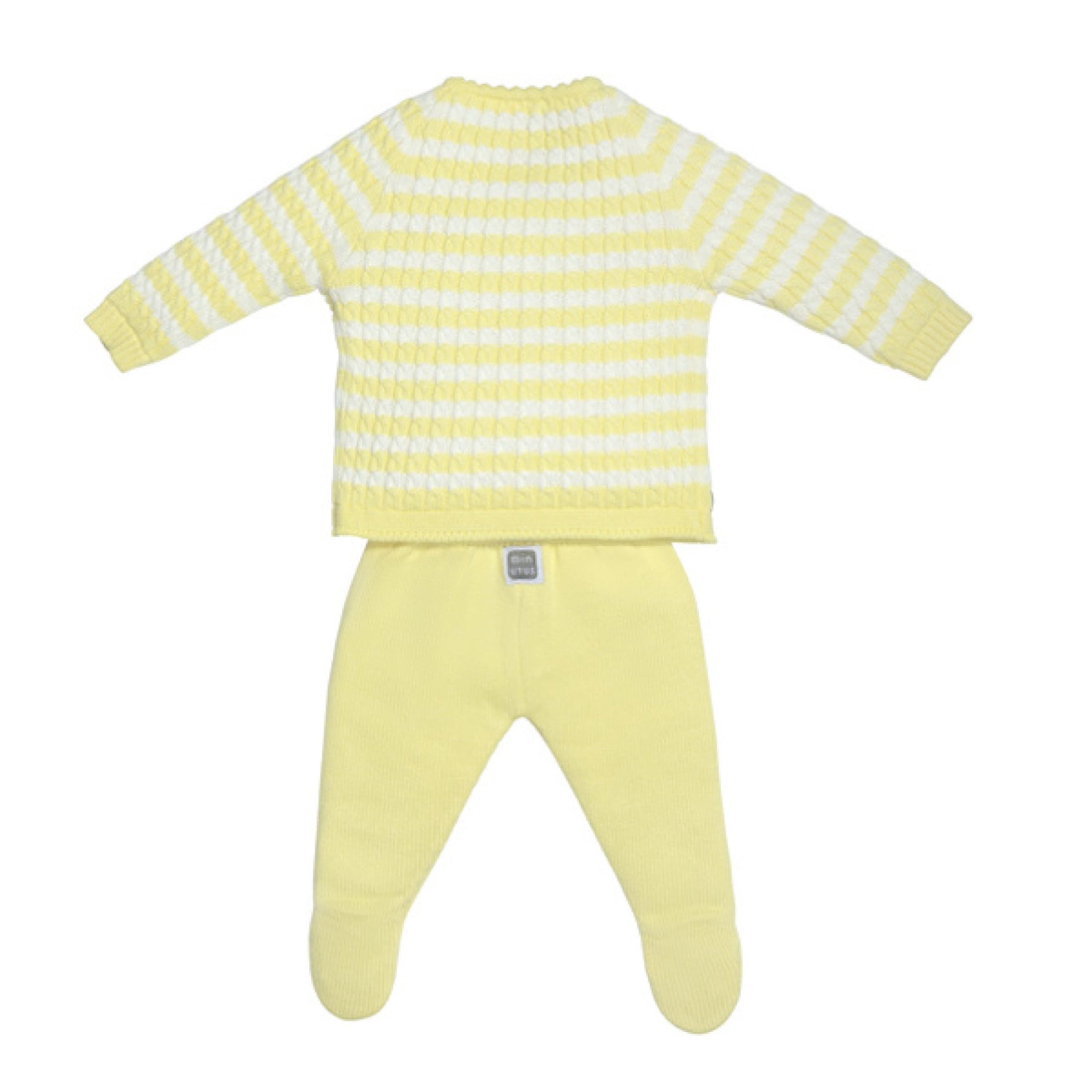 MINUTUS Conjunto Bebé Hugo, Primera Puesta, Ropa Recién Nacido, Jersey y Polaina 100% Algodón, 2 Piezas