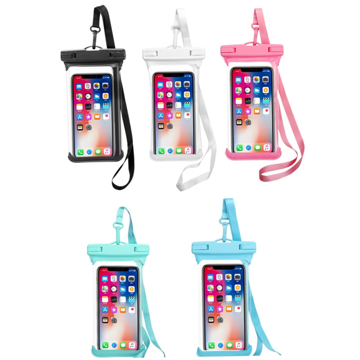 ERINGOGO PVC Waterproof Phone Pouch Universal Floating Bag for Outdoor Activities Touch Screen Phone Case Black