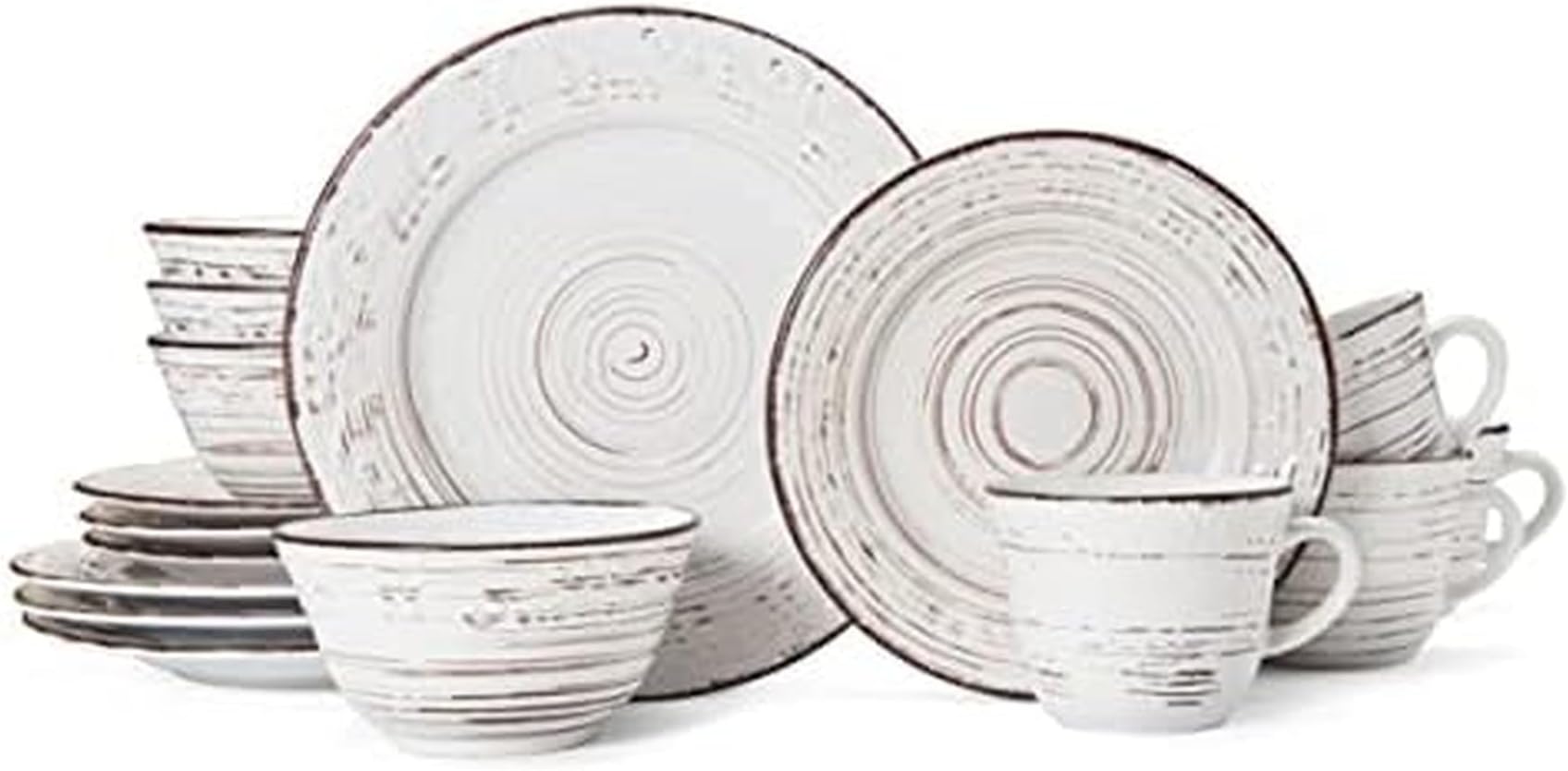Pfaltzgraff Trellis Coastal 16-Piece Dinnerware Set, Service For 4, White