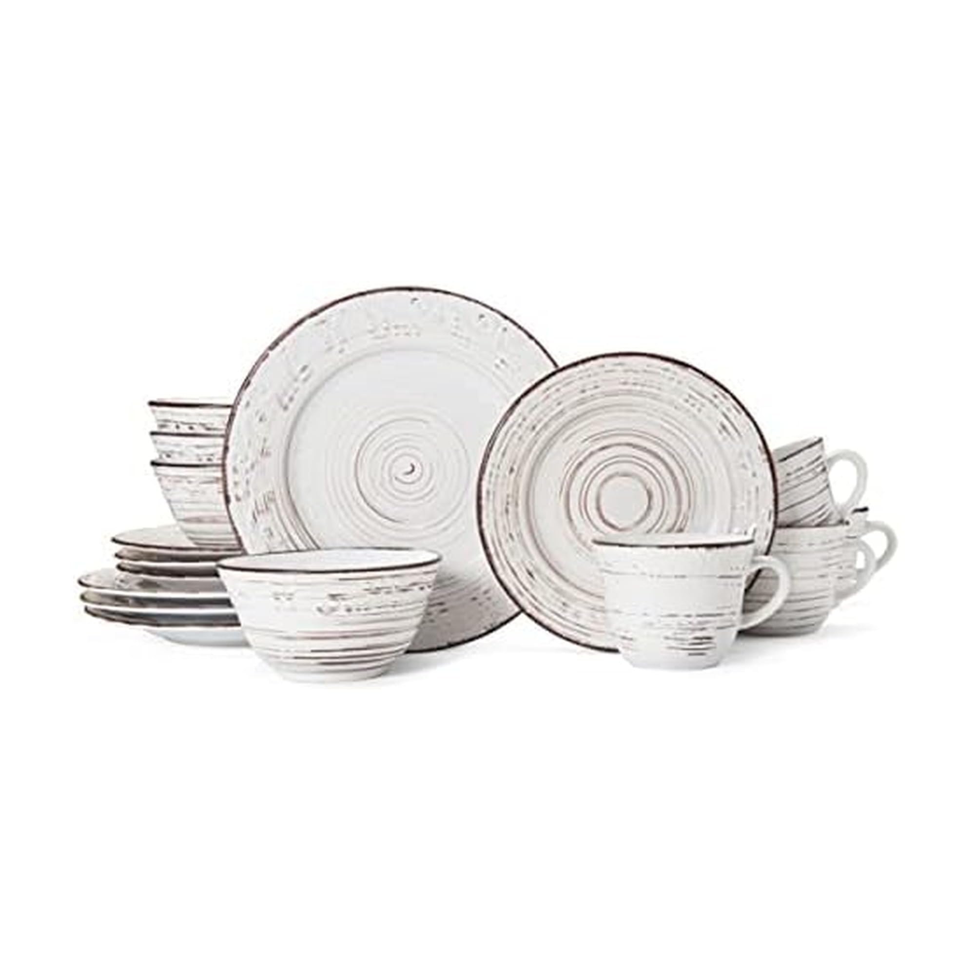 Pfaltzgraff Trellis Coastal 16-Piece Dinnerware Set, Service For 4, White