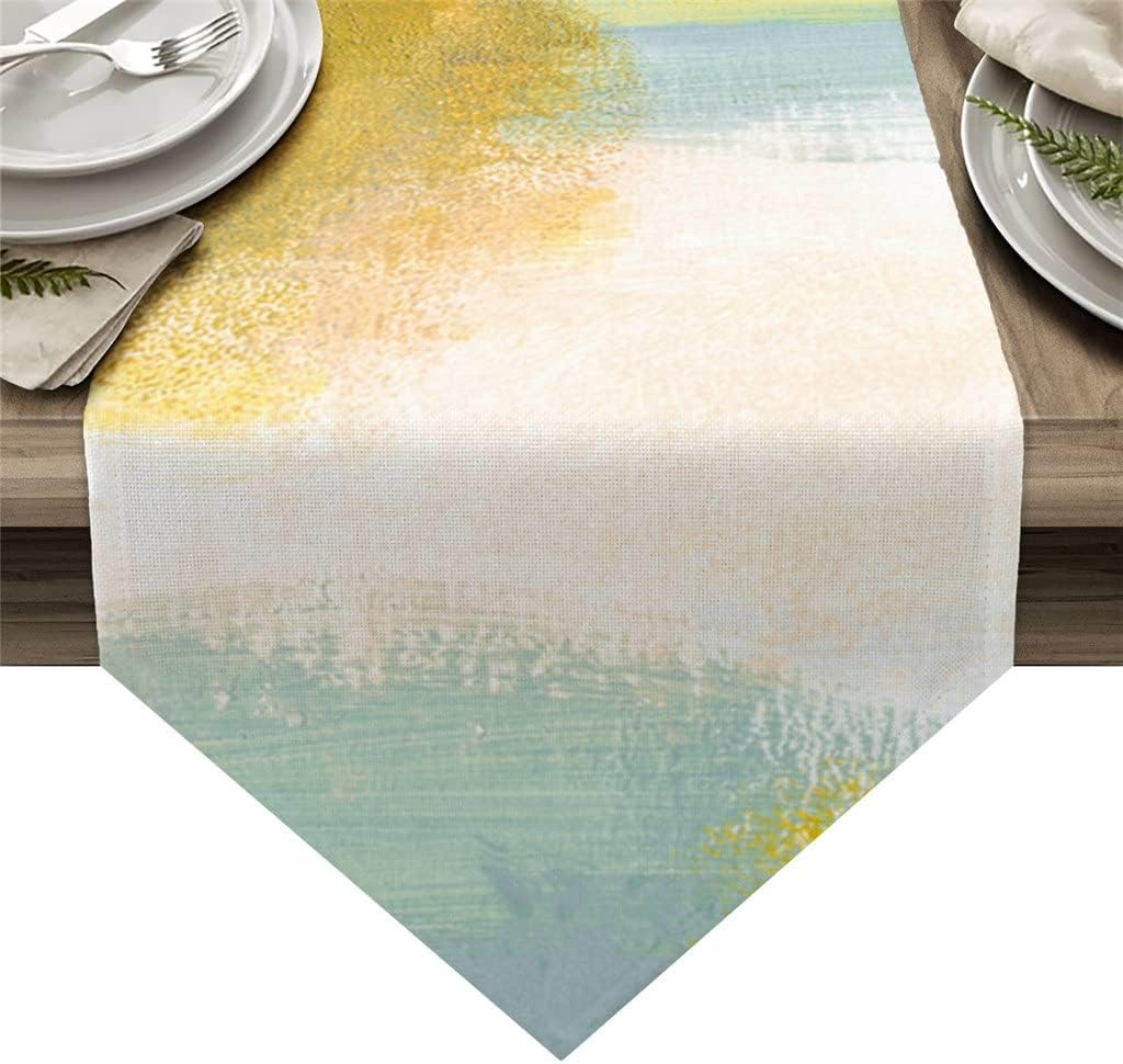 Abstract Oil Painting Color Table Runners Holiday Wedding Decor Dinning Table Cover Christmas Decorations Table Cloth(33x229cm)