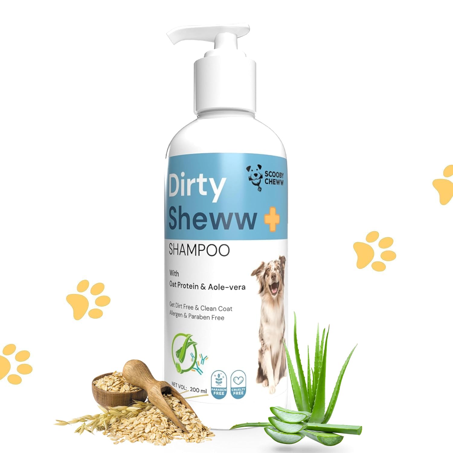 Scooby Cheww Dirty Sheww Oat Protein and Aloevera Shampoo for pH-Balanced Hair Rejuvenation, Boost Volume for Shiny & Smooth Hair, Anti-Dandruff, Anti-Itching - 200 ml (Pack of 1) (B0CFVKKNSH) Amazon Price History, Amazon Price Tracker
