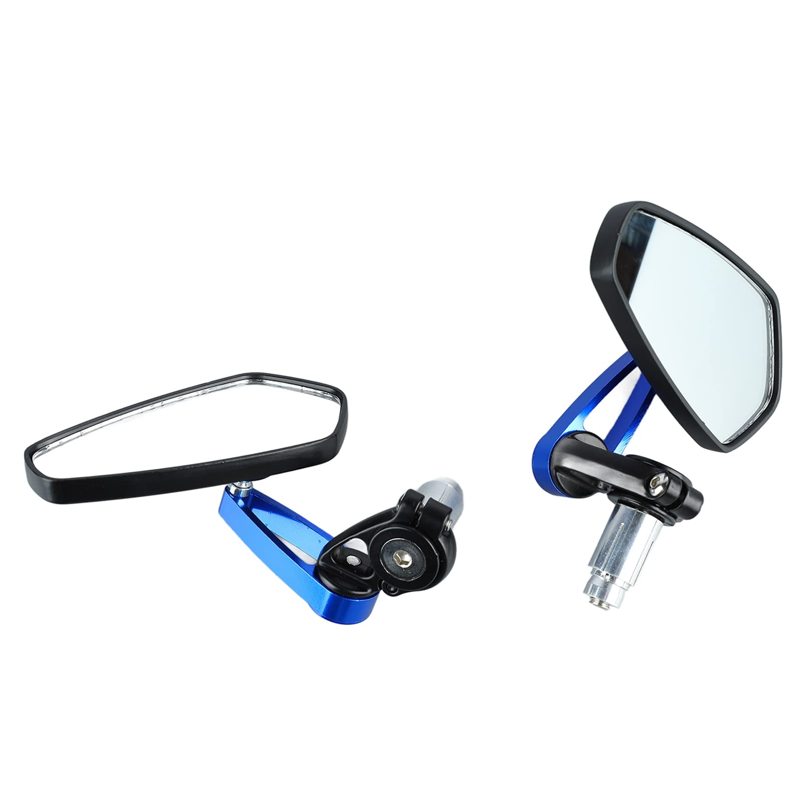 Espejo retrovisor universal giratorio de 360° para motocicleta, vidrio liso, visión clara, espejo lateral del manillar, mayor seguridad y visibilidad (azul)
