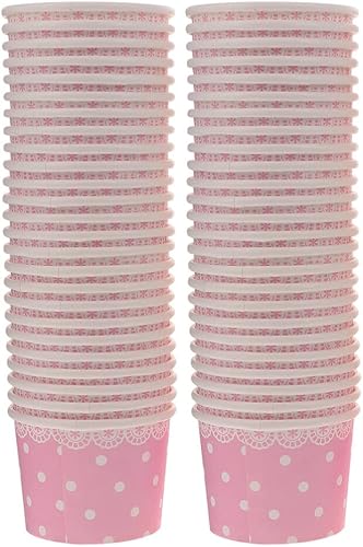 Miniatura 1 de Paquete de 100 tazas de papel para helado desechables para postre, cuencos para helado para yogur, barra de Sundae, parfaits, golosinas, comensales,