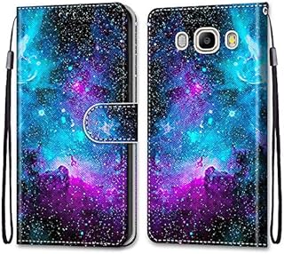 Case for Samsung Galaxy J5 2016 Leather Flip Case, Samsung J5 2016 Cover Wallet Shockproof Slim Soft Silicone Flexible Thin TPU Protective Bumper Phone Case for J5 2016, Aurora