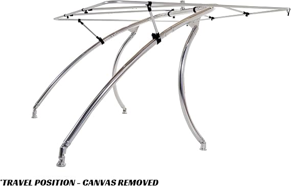 Big Air Super Shadow Wakeboard Tower Bimini Top - 76 x 76 - Mounts Over Existing Wake Tower
