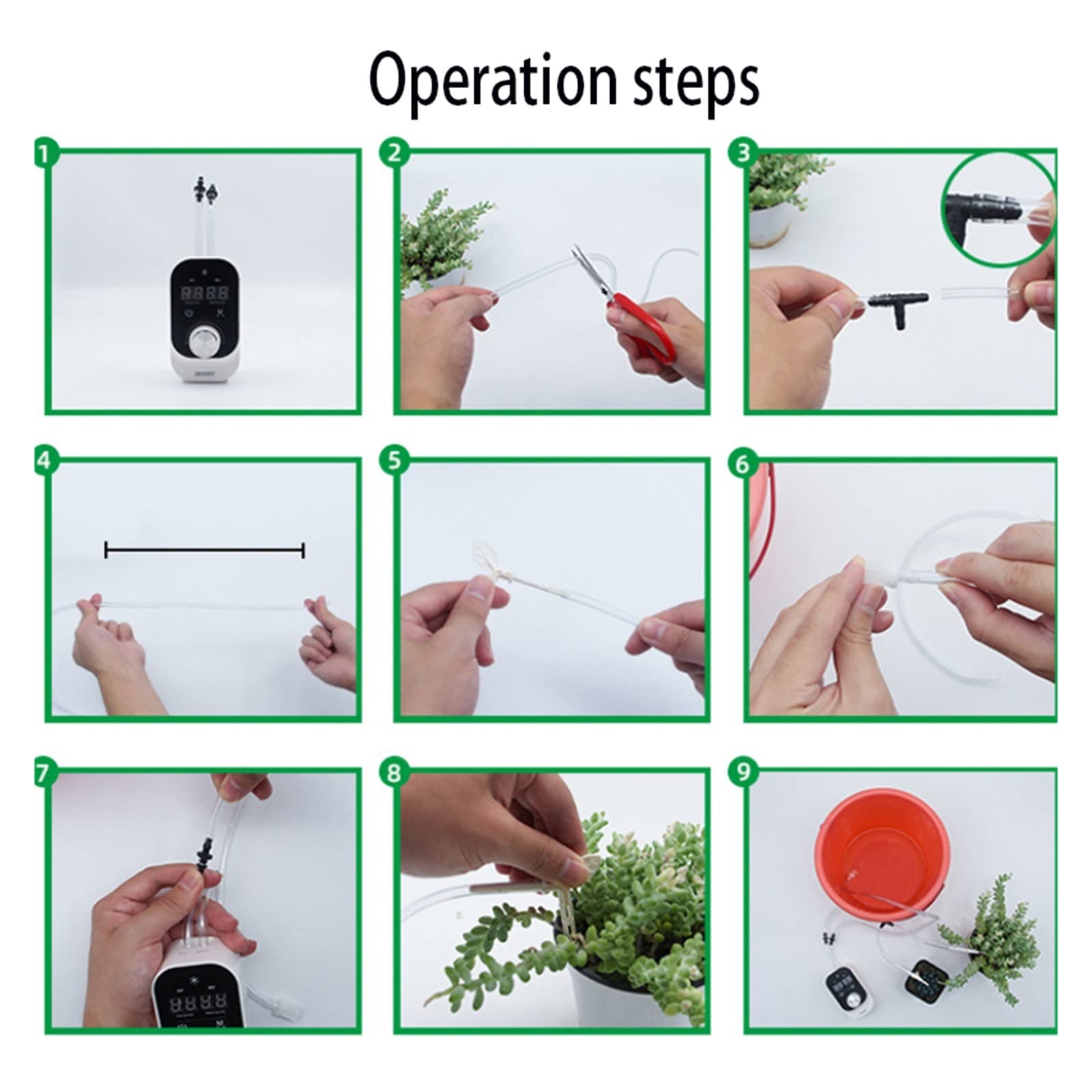 Kit di irrigazione a goccia automatica Giardino domestico Dispositivo di annaffiatura intelligente di irrigazione automatica del goccio per Piante in Vaso da Esterno per Giardino e Balco(Color:Waterin