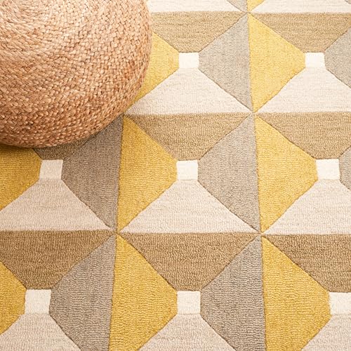 Image of Hand Tufted Wool Carpets Anti Shedding Rug Modern Carpets for Living Room Size 7x10 Feet