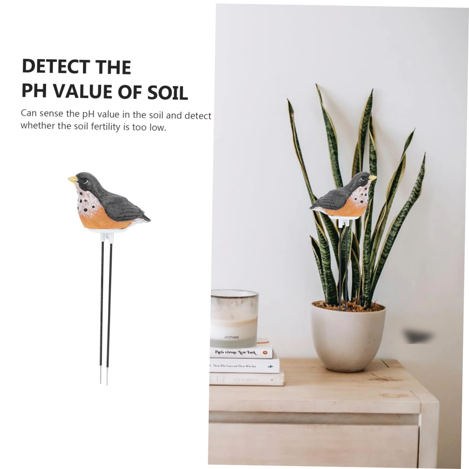 Détecteur Humidité Sol Jardin avec Alarme Arrosage Capteur Résine Oiseau pour Plantes Pot Rappel Automatique pour Balcon Et Serre