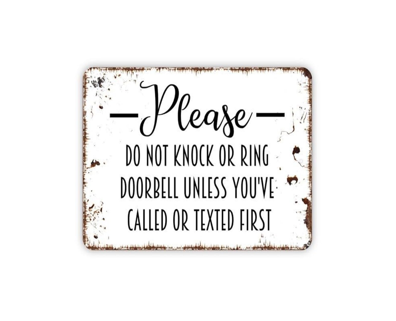 MCQWOMFQAK No Soliciting Door Sign Please Do Not Knock Metal Tin Sign Vintage Rustic Wall Art for Porch Entrance Apartment Privacy 8 X 12 inch
