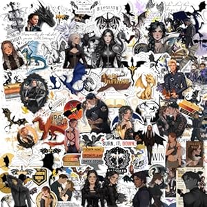 BAMAYSELF – Paquete de 120 calcomanías de ala de dibujos animados para Kindle, calcomanías holográficas geniales de Dragon Rider, calcomanías de vinilo impermeables con purpurina para adolescentes