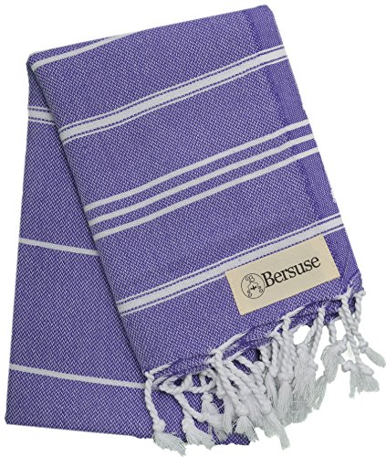 Bersuse 100% Cotone - Anatolia - Asciugamano Viso-Mani Turco 60 x 110 cm, Viola Scuro