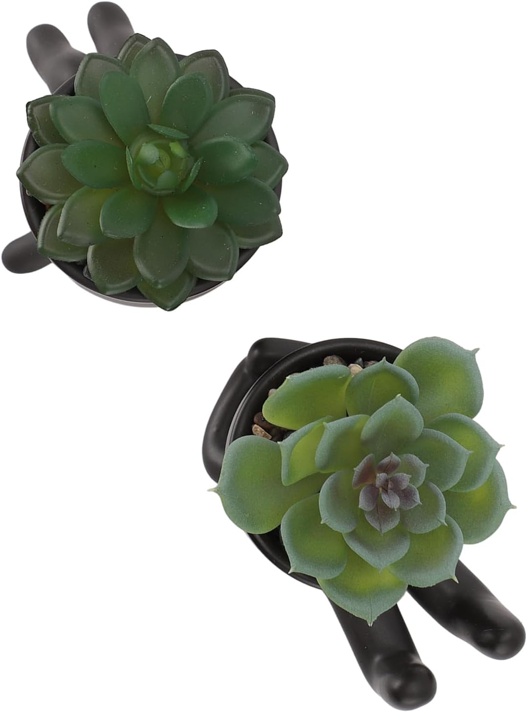 CCYLEZ Artificial Pot, Cute Artificial Pot Decoration 2 Pcs for Home Decoration (Black)