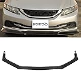 3PCS Front Bumper Lip Compatible for 2013-2015 for Honda Civic Sedan Front Lip Spoiler Matte Black (ABS) Plastic Air Dam
