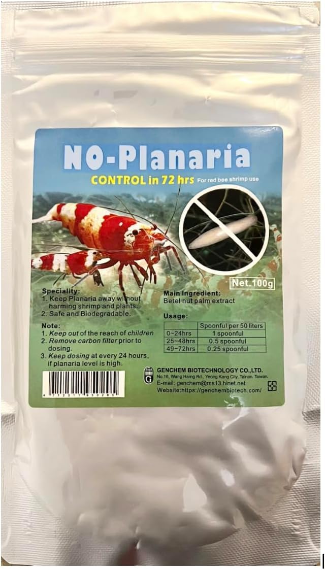 Genchem No Planaria Shrimp Safe Planaria Hydra Killer Shrimp Fish Planted Tank 100g