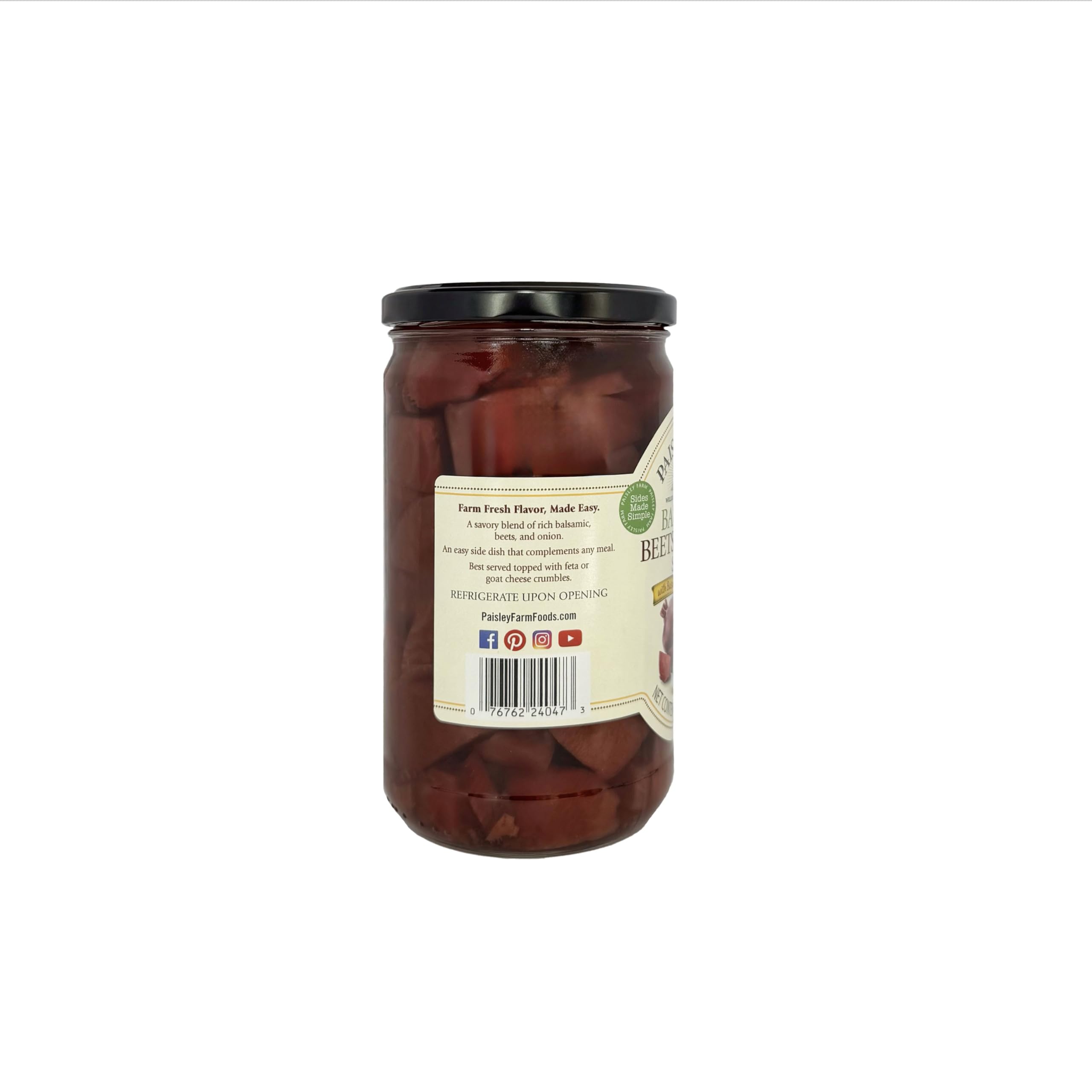 Paisley Farm Balsamic Beets & Onion Salad 6-Pack – Sweet & Tangy Pickled Beets with Onions in Balsamic Vinegar – Ready-to-Serve Gourmet Side Dish – 24 oz Jars