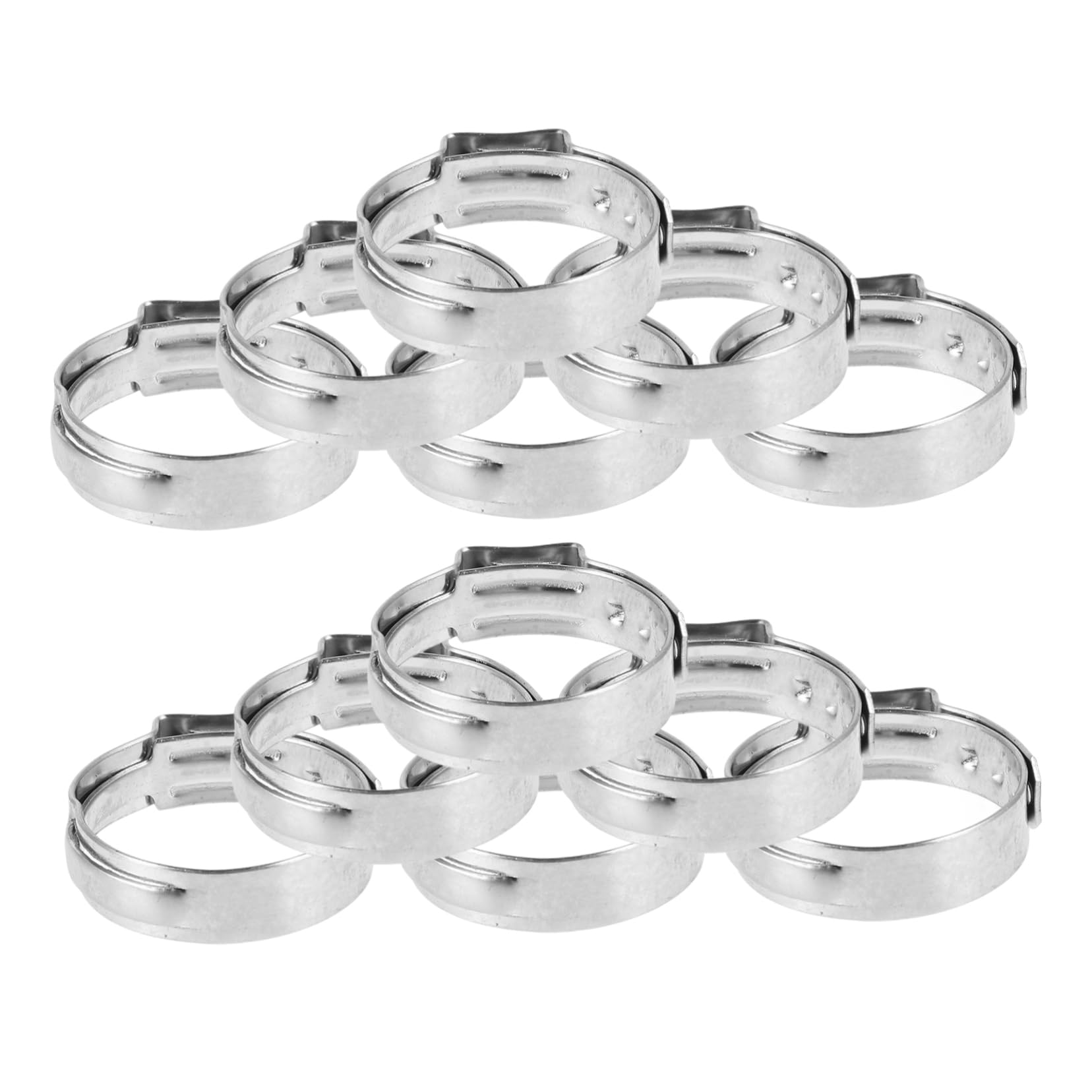 FUNOMOCYA 50pcs Stainless Steel Pex Cinch Clamps Single Ear Stepless Hose Clamp Single Ear Hose Clamps Single Ear Stepless Clamp Silver