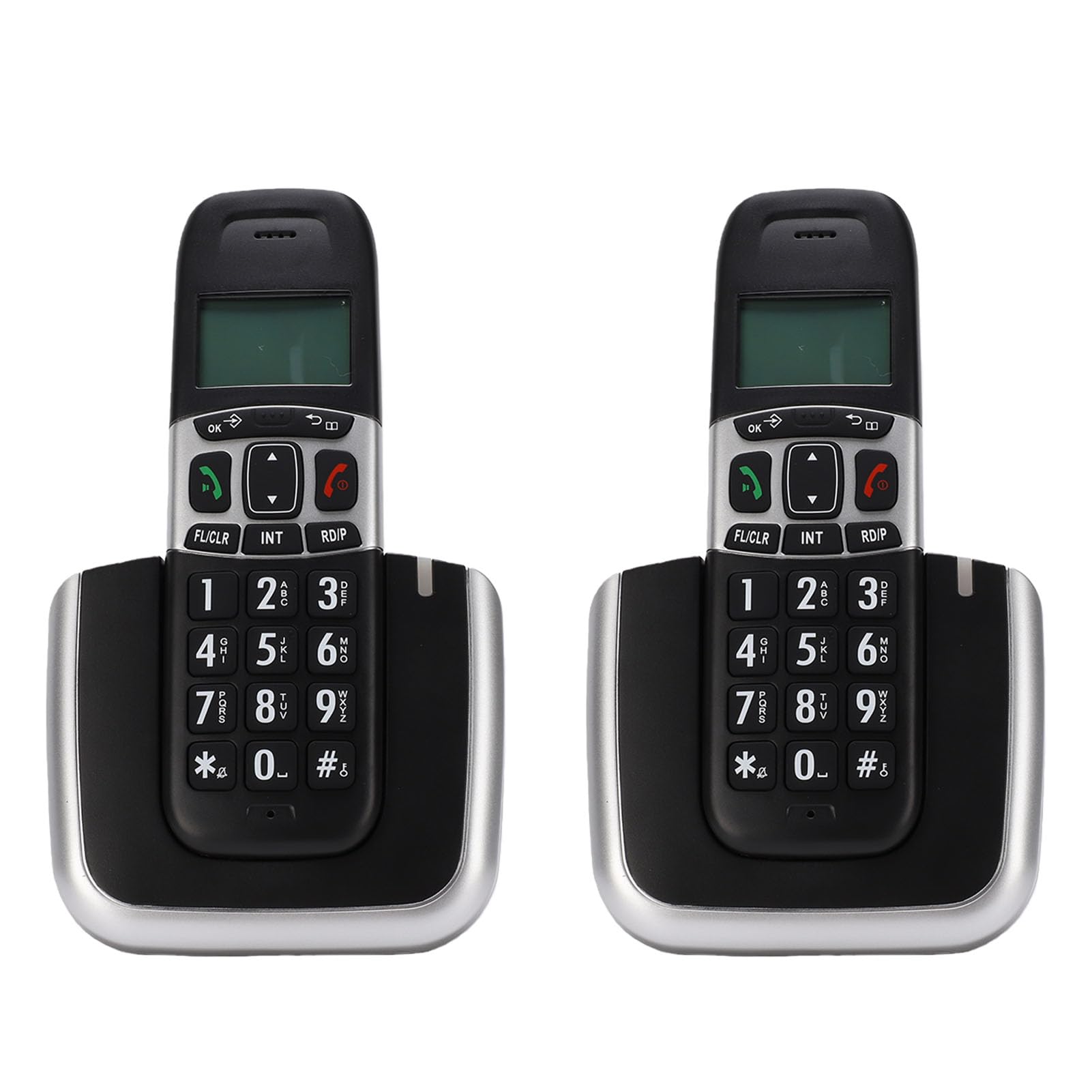 Telefono Cordless, Telefono DECT 6.0 con Chiamata Tridirezionale e Blocco Chiamate, Vivavoce con Rubrica, Ideale per l'ufficio Domestico, 2 Chiamate Rapide (Spina europea)
