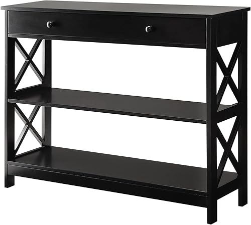 Miniatura 17 de Convenience Concepts Oxford Mesa Consola de 1 Cajón 39.5" - Sofá de Estilo Rústico con Estante de Almacenamiento para Sala de Estar, Familiar y