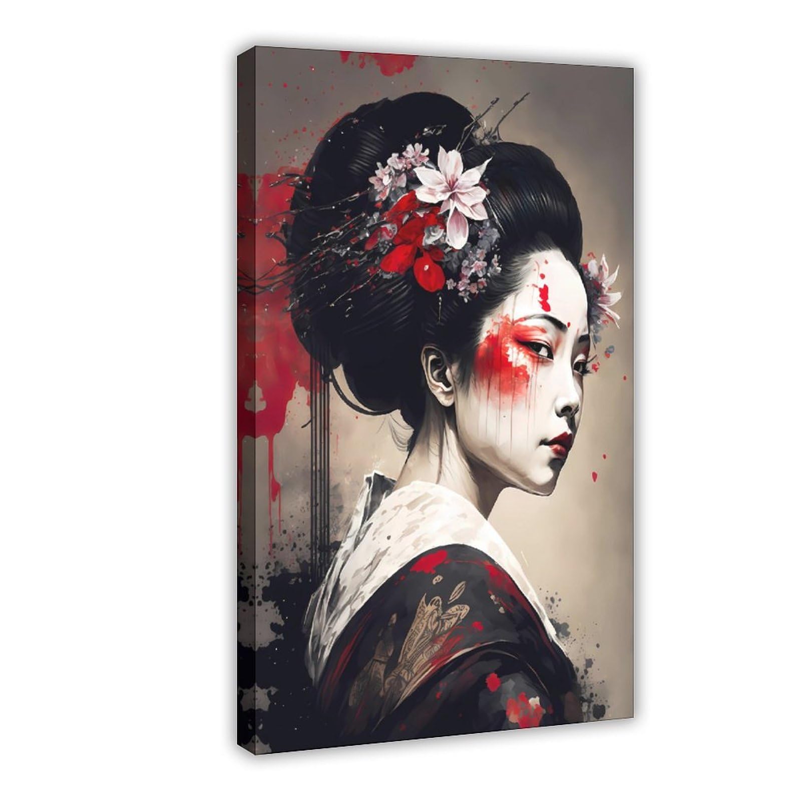 QNVJQKDSI Japanese Geisha Art (16) Canvas Poster Bedroom Decor Landscape Office Room Decor Gift 20" L X 30" W