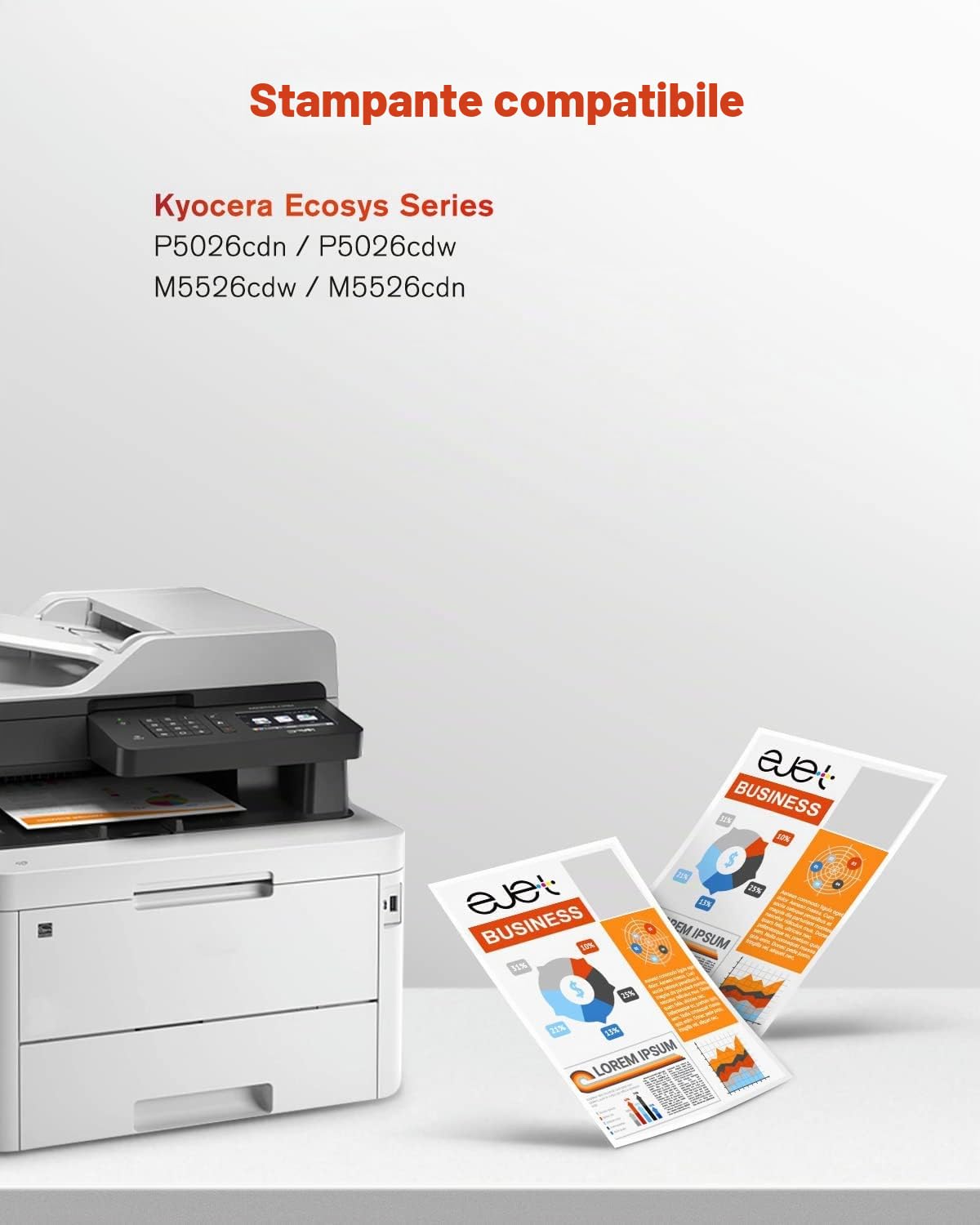 ejet TK5240 Compatibili per Kyocera TK-5240 Kyocera Ecosys M5526cdw 4-Pack | Toner TK5240 TK-5240, Sostituzione per Toner Kyocera Ecosys M5526cdw, Toner Kyocera Ecosys M5526cdn, P5026cdw, P5026cdn